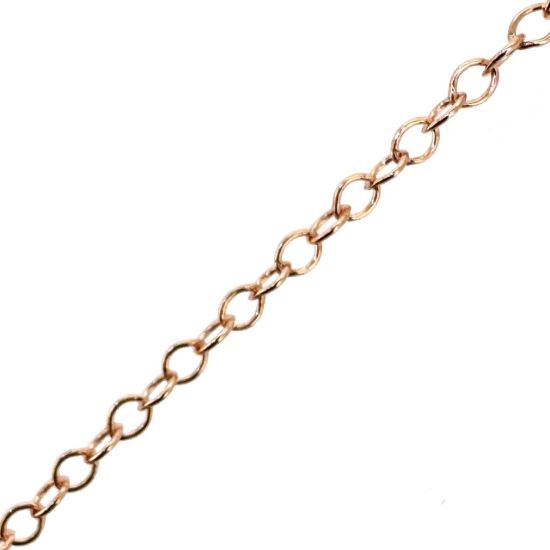 Wholesale Chain, Rose Gold plated Sterling Silver Light Cable Chain 2 by 1.5mm Bulk Chain by the foot