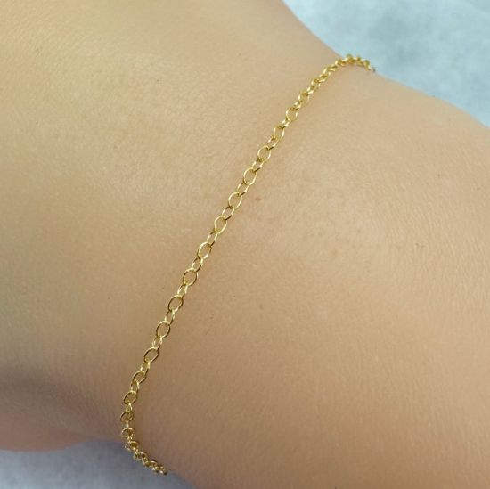 Wholesale Chain, Gold plated Sterling Silver Light Cable Chain 2 by 1.5mm Bulk Chain by the foot