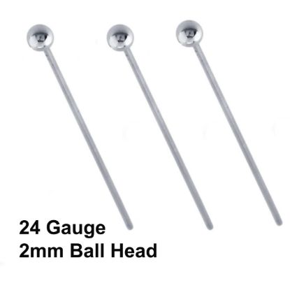 wholesale sterling silver ball end head pins 24 gauge
