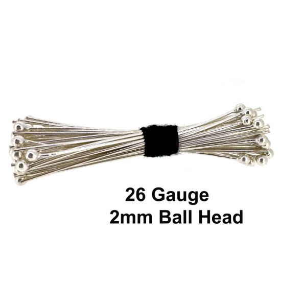 wholesale sterling silver ball end head pins 26 gauge