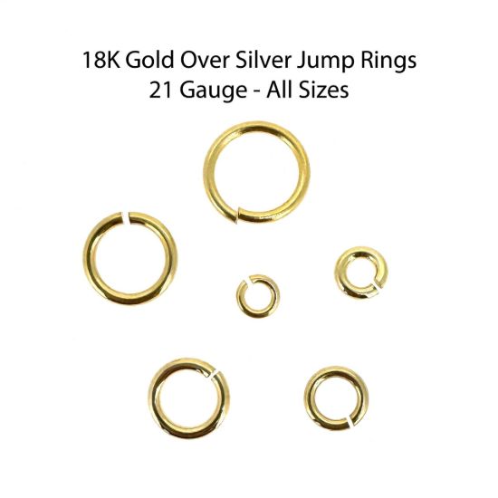 Wholesale Gold Over Sterling Silver Open Jump Rings - 21ga, All Sizes (20pcs)