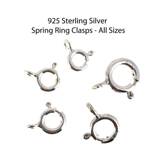 Wholesale Sterling Silver Spring Ring Clasps - All Sizes - (pack of 5)