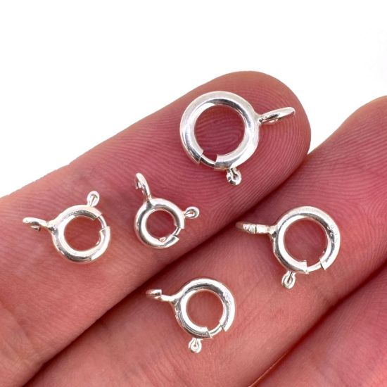 Wholesale Sterling Silver Spring Ring Clasps - All Sizes - (pack of 5)