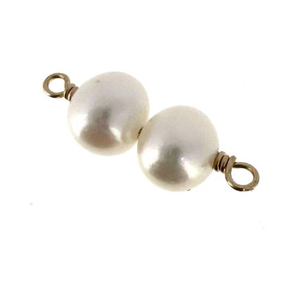 wholesale gold filled double pearl connector charms
