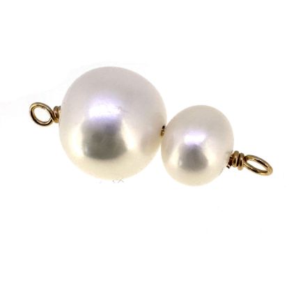 wholesale gold filled double pearl connector charms