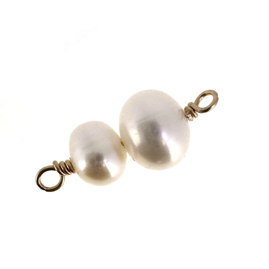 wholesale gold filled double pearl connector charms