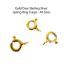 Wholesale Gold Over Sterling Silver Spring Ring Clasp - All Sizes (5 pcs) 