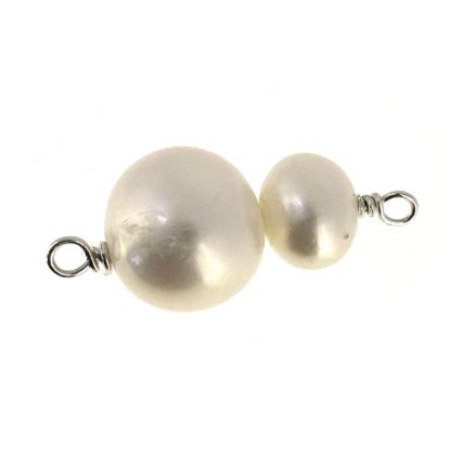 wholesale sterling silver double pearl connector charms