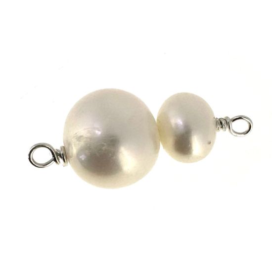 wholesale sterling silver double pearl connector charms