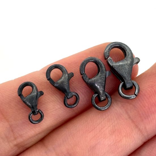 Wholesale Oxidized Sterling Silver Lobster Clasps - All Sizes - (1 pc)