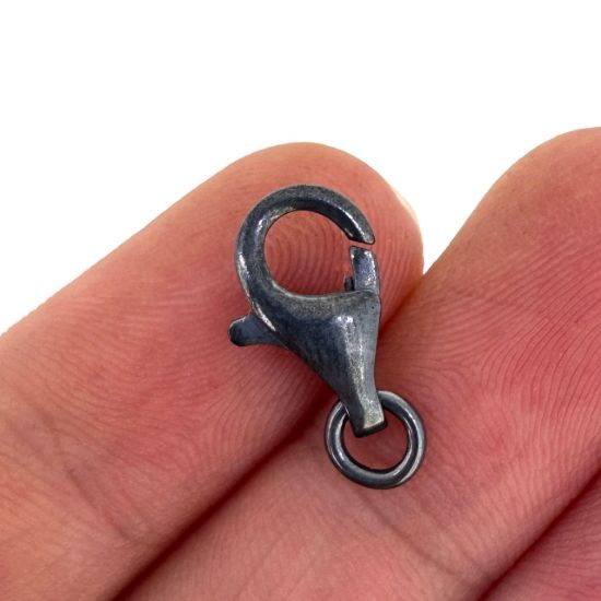 Wholesale Oxidized Sterling Silver Lobster Clasps - All Sizes - (1 pc)