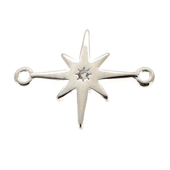 15x12mm Nort Star Charm with CZ Stone