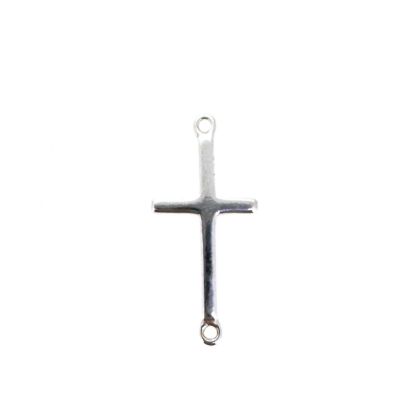 Wholesale 925 Sterling Silver Cross Charm Connector - 20mm (sold per piece) 