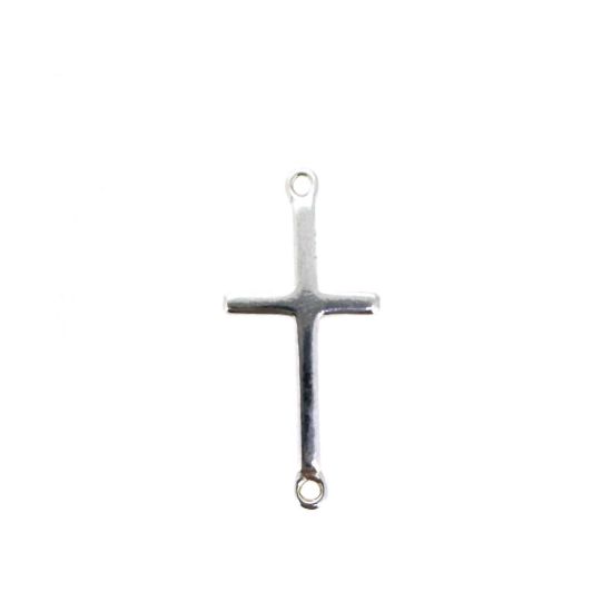 Wholesale 925 Sterling Silver Cross Charm Connector - 20mm (sold per piece) 