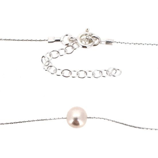 Wholesale Sterling Silver Floating Freshwater Pearl Adjustable Necklace 