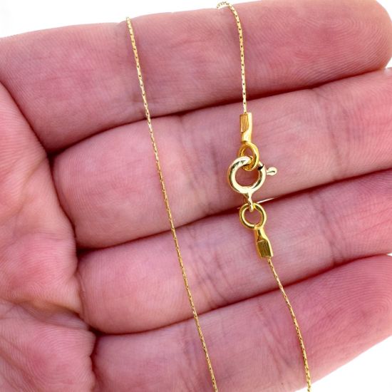 Wholesale Gold over Sterling Silver Finished Chain - 0.5mm Tiny Cardano Cobra Snake Chain