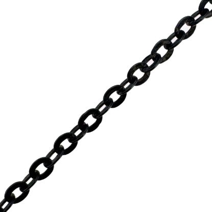 Wholesale Chain, Oxidized Sterling Silver Flat Cable Oval Chain 2.3mm Bulk Chain by the foot