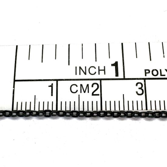 Wholesale Chain, Oxidized Sterling Silver Flat Cable Oval Chain 2.3mm Bulk Chain by the foot