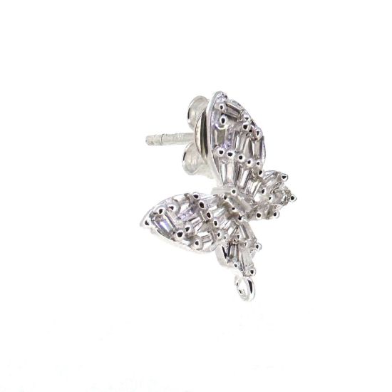 Wholesale 925 Sterling Silver 12mm Butterfly Studs With CZ Stones