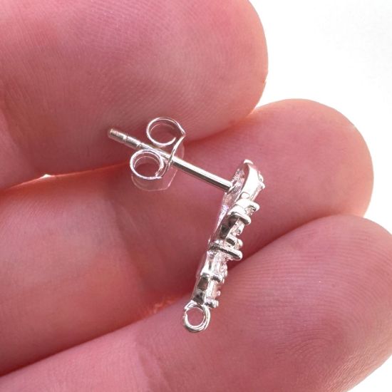 Wholesale 925 Sterling Silver 12mm Butterfly Studs With CZ Stones