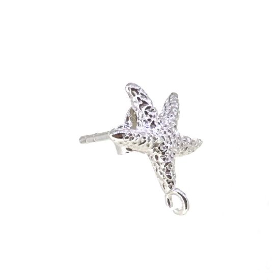 Wholesale 925 Sterling Silver Textured Starfish Stud Earrings- 10mm