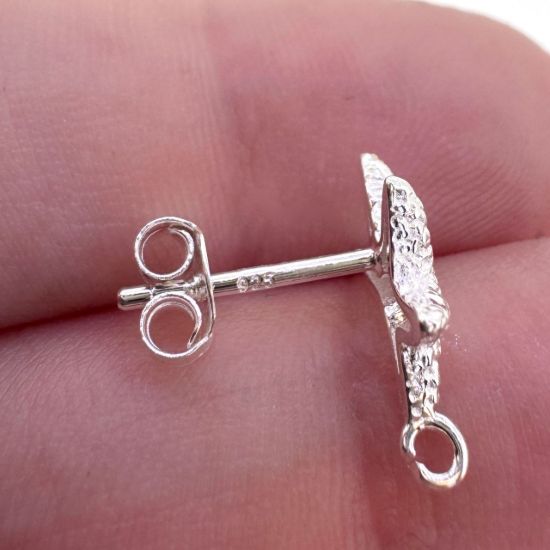 Wholesale 925 Sterling Silver Textured Starfish Stud Earrings- 10mm