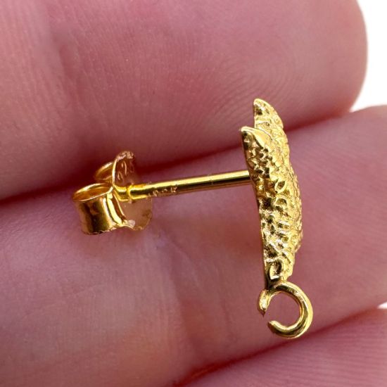 Wholesale Gold Over Sterling Silver Textured Starfish Stud Earrings-10mm