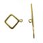 Wholesale Gold Over Sterling Silver Diamond Shape Toggle Clasp- 16mm(Sold per set) 