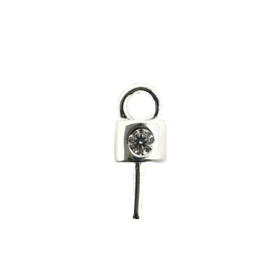 Wholesale 925 Sterling Silver Peg Bail with Fancy CZ Stone (1pc)