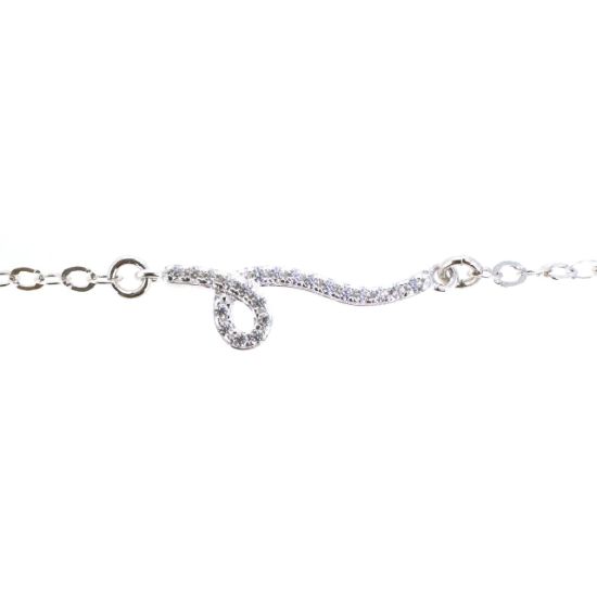 Wholesale 925 Sterling Silver Snake with CZ Stone Charm Connector - 22mm (sold per piece)