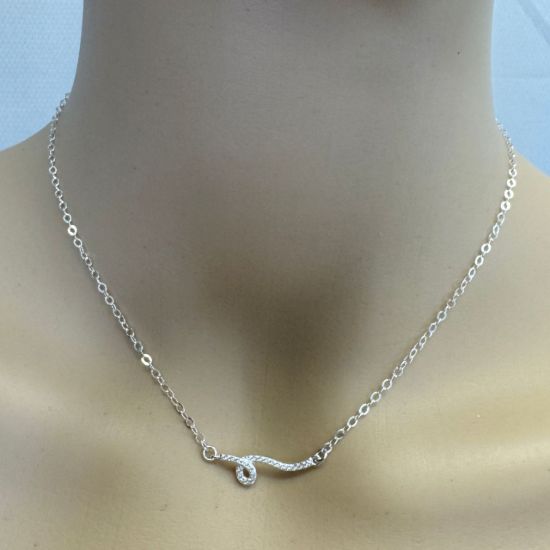 Wholesale 925 Sterling Silver Snake with CZ Stone Charm Connector - 22mm (sold per piece)