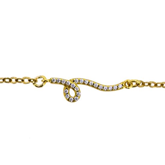 Wholesale Gold Over 925 Sterling Silver Snake with CZ Stone Charm Connector - 22mm (sold per piece)