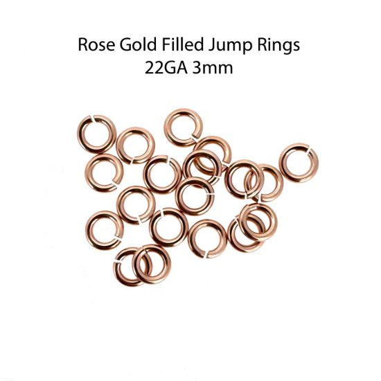 Wholesale 1/20 14k Rose Gold Filled Open Jump Rings  - 22Ga, 3mm (20pcs) 