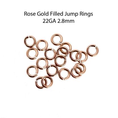 Wholesale 1/20 14k Rose Gold Filled Open Jump Rings  - 22Ga, 2.8mm (20pcs)