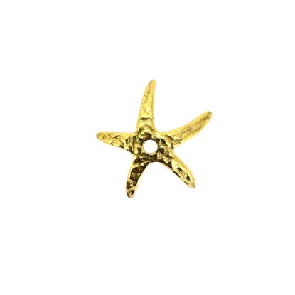 Wholesale Gold Over 925 Sterling Silver Textured Starfish Bead Cap -10.5mm  (1 pc)