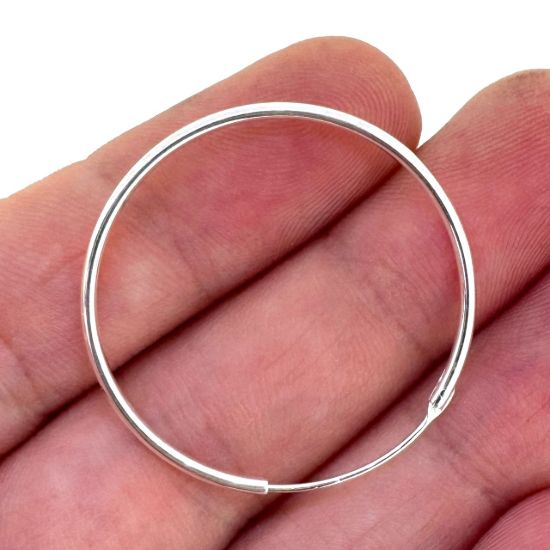 Wholesale 925 Sterling Silver Earring  Endless Hoops - All Sizes - (Sold per pair) 