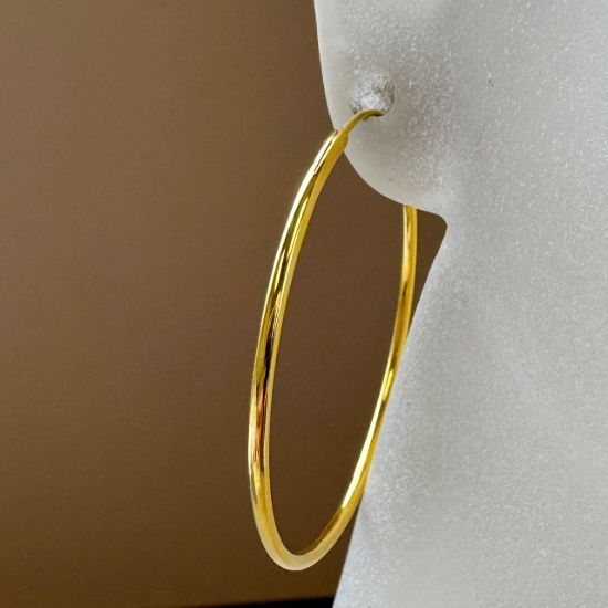 Wholesale Gold Over Sterling Silver Earring Hoops - All Sizes - (Sold per pair) 