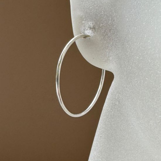 Wholesale 925 Sterling Silver Simple Earring Hoops - All Sizes - (Sold Per Pair)