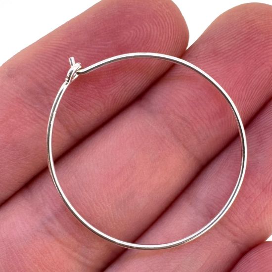 Wholesale 925 Sterling Silver Simple Earring Hoops - All Sizes - (Sold Per Pair)