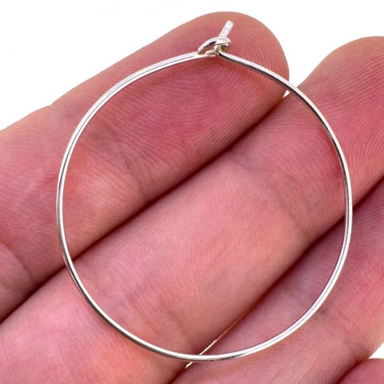 Wholesale 925 Sterling Silver Simple Earring Hoops - All Sizes - (Sold Per Pair)