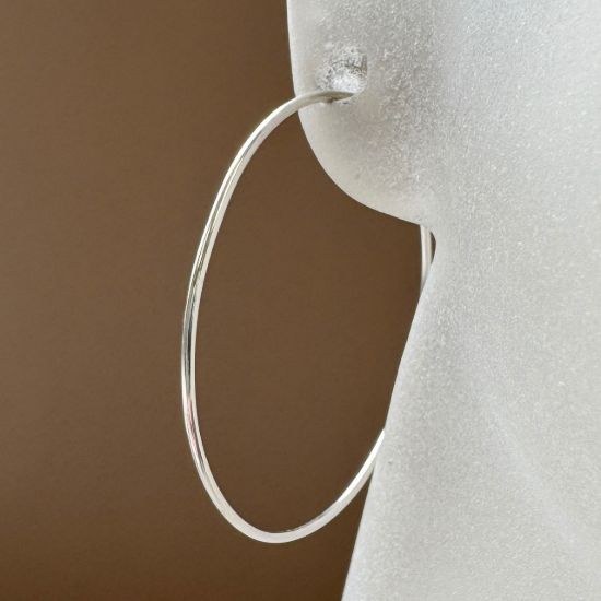 Wholesale 925 Sterling Silver Simple Earring Hoops - All Sizes - (Sold Per Pair)