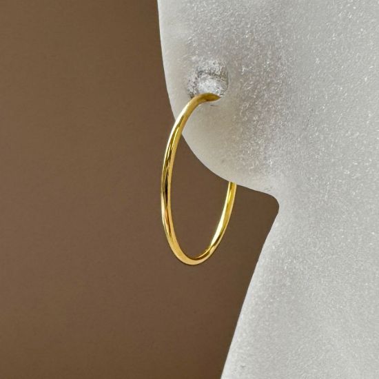 Wholesale Gold Over 925 Sterling Silver Simple Hoops  - (Sold Per Pair) 