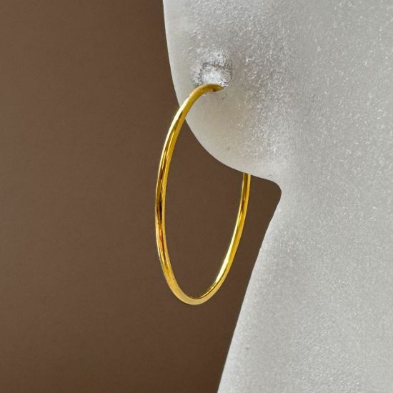 Wholesale Gold Over 925 Sterling Silver Simple Hoops  - (Sold Per Pair) 