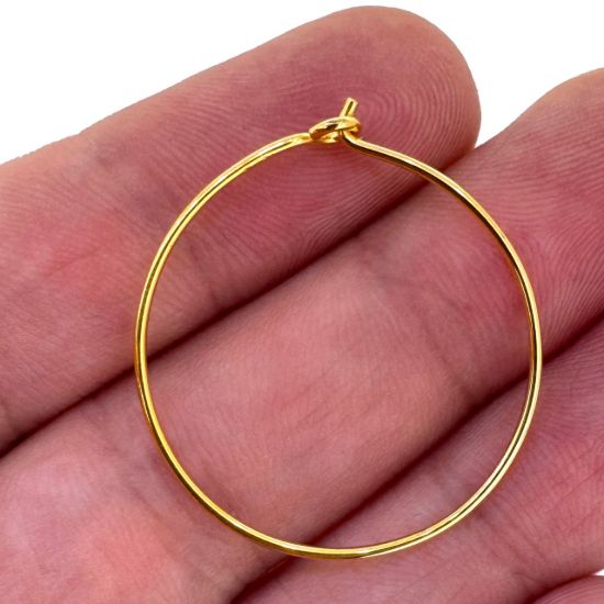 Wholesale Gold Over 925 Sterling Silver Simple Hoops  - (Sold Per Pair) 