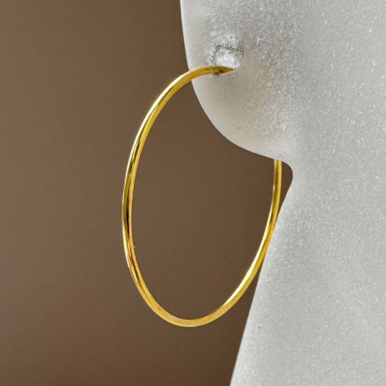 Wholesale Gold Over 925 Sterling Silver Simple Hoops  - (Sold Per Pair) 