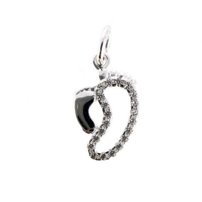 Wholesale 925 Sterling Silver Footprints Charm Pendant - 14mm (1 pc)