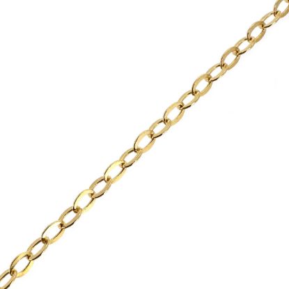 Wholesale Chain, Gold plated Sterling Silver Vermeil Thick Flat Cable Oval Chain 1.8 by 1.2mm Bulk Chain by the foot