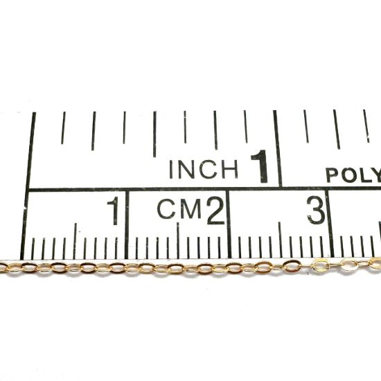 Wholesale Chain, Gold plated Sterling Silver Vermeil Thick Flat Cable Oval Chain 1.8 by 1.2mm Bulk Chain by the foot