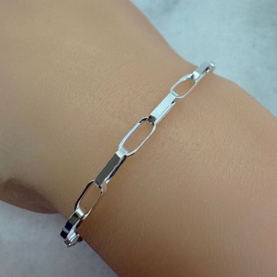 Wholesale Sterling Silver Chain, 7.5x3.5mm Long Oval Rolo Chain Bulk Chain by the foot