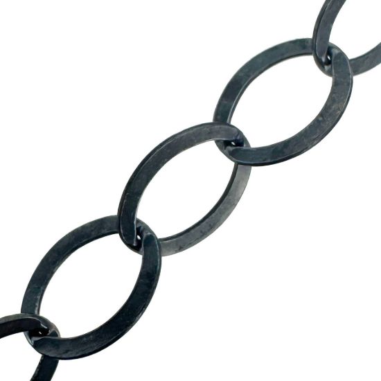 Wholesale Chain, Oxidized Sterling Silver 8x6mm Flat Cable Oval Chain, Bulk Chain by the foot